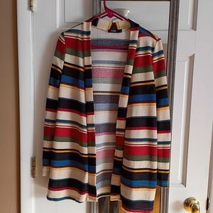 CURE. Women's Multicolor Striped Open Front Lightweight cardigan size S